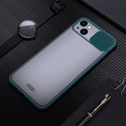 For iPhone 13 MOFI Translucent Frosted PC + TPU Phone Case(Green)