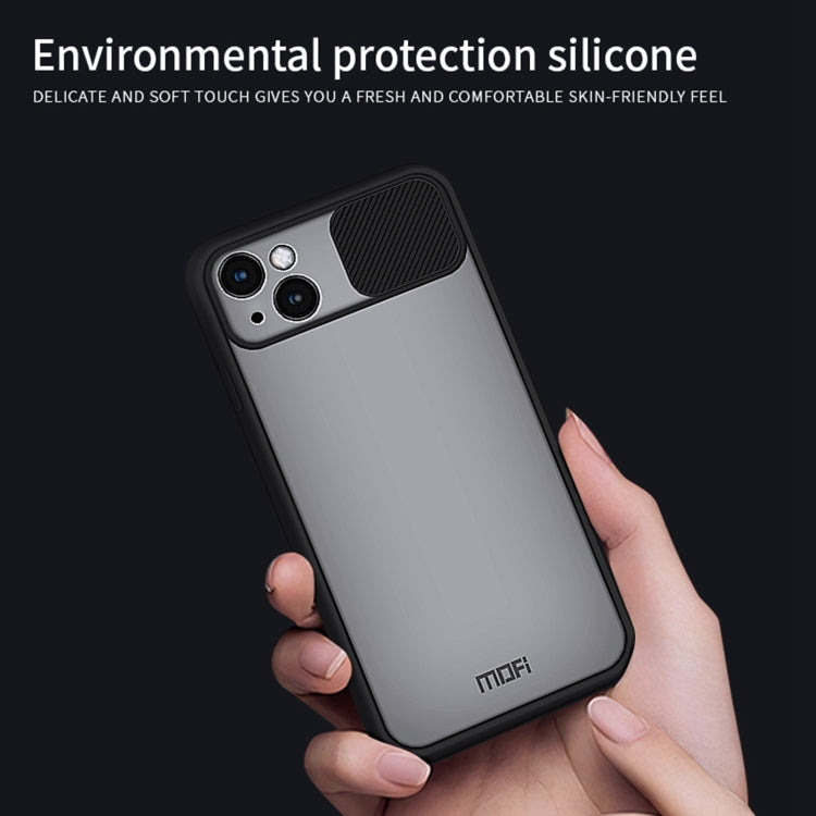 For iPhone 13 MOFI Translucent Frosted PC + TPU Phone Case(Green)