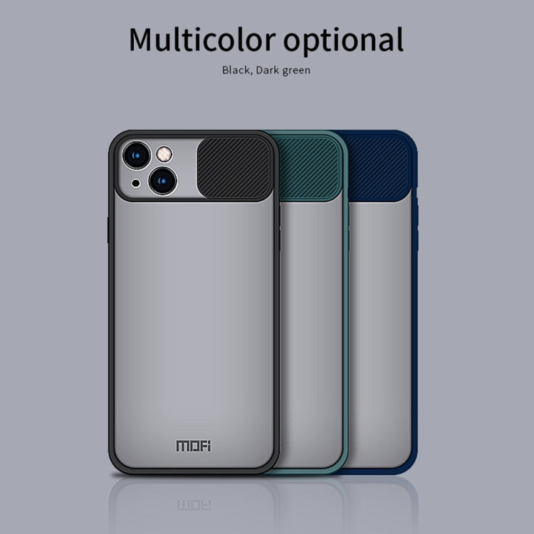 For iPhone 13 MOFI Translucent Frosted PC + TPU Phone Case(Green)