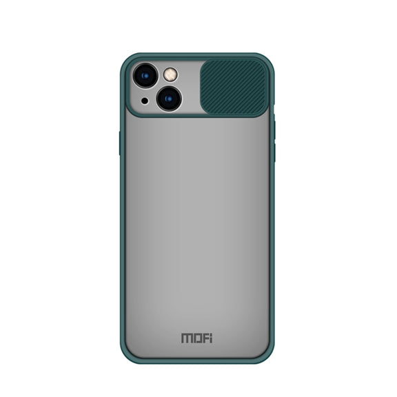 For iPhone 13 MOFI Translucent Frosted PC + TPU Phone Case(Green)