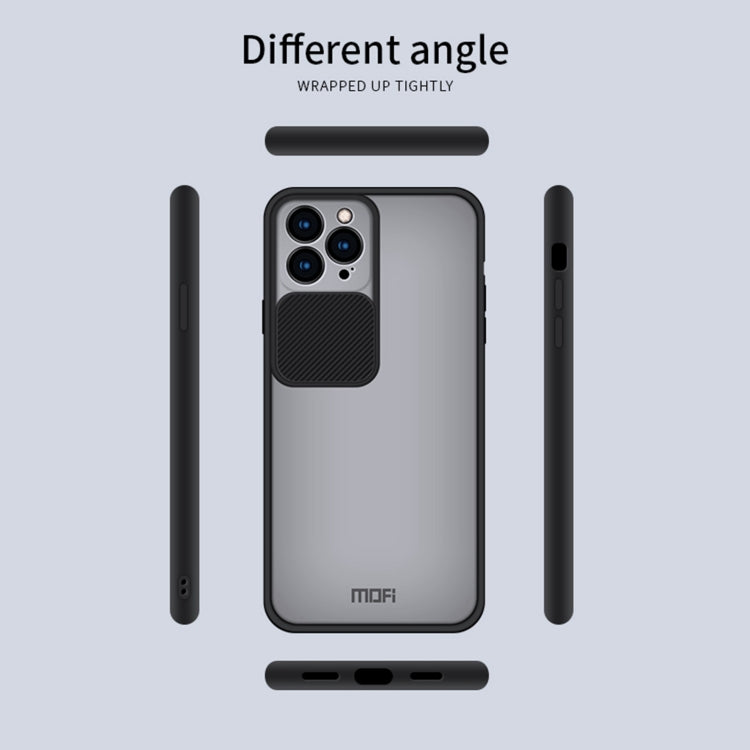 For iPhone 13 Pro MOFI Translucent Frosted PC + TPU Phone Case(Black)
