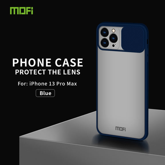 For iPhone 13 Pro Max MOFI Translucent Frosted PC + TPU Phone Case(Blue)