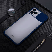 For iPhone 13 Pro Max MOFI Translucent Frosted PC + TPU Phone Case(Blue)