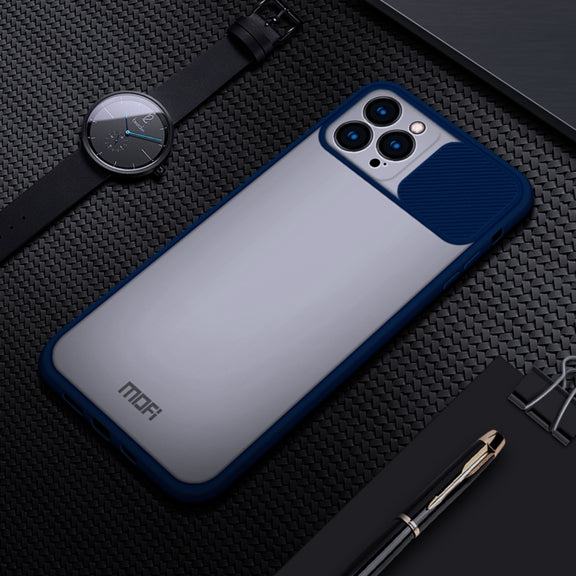 For iPhone 13 Pro Max MOFI Translucent Frosted PC + TPU Phone Case(Blue)