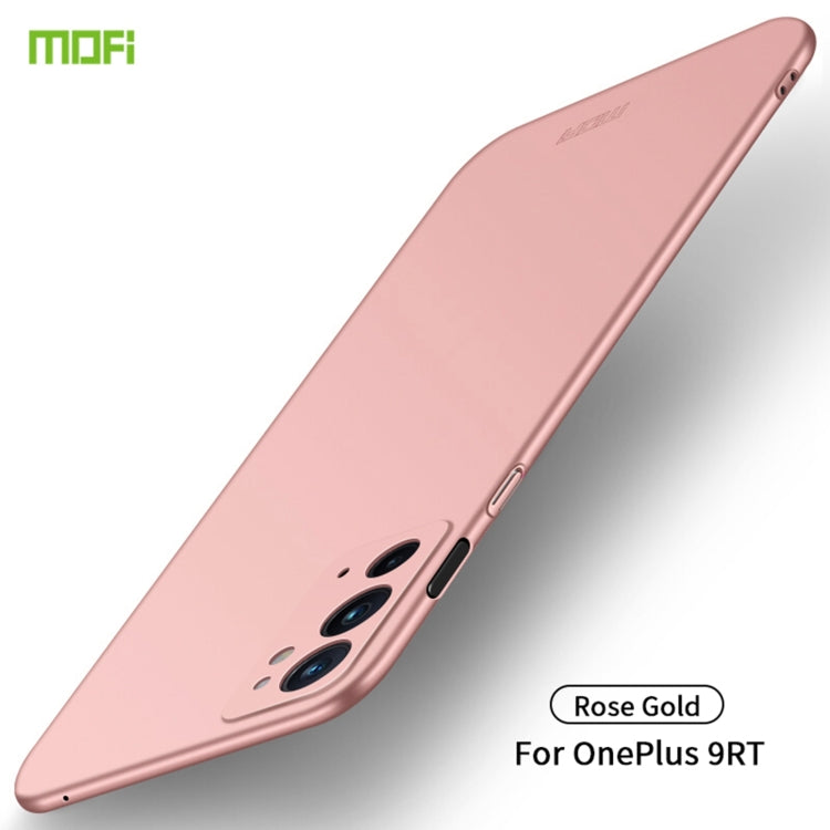 For OnePlus 9RT 5G MOFI Frosted PC Ultra-thin Hard Phone Case(Rose Gold)