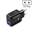 PD25W USB-C / Type-C + QC3.0 USB Dual Ports Fast Charger, EU Plug(Black) - USB Charger by PMC TechLife | Online Shopping South Africa | PMC TechLife | Buy Now Pay Later Mobicred