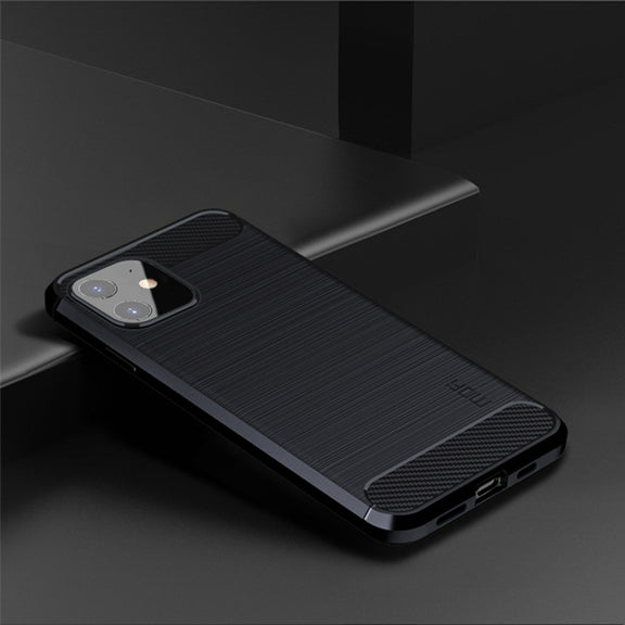 For iPhone 12 mini MOF Gentleness Series Brushed Texture Carbon Fiber Soft TPU Case (Blue)