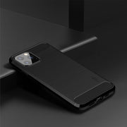 For iPhone 12 Pro Max MOF Gentleness Series Brushed Texture Carbon Fiber Soft TPU Case(Black)