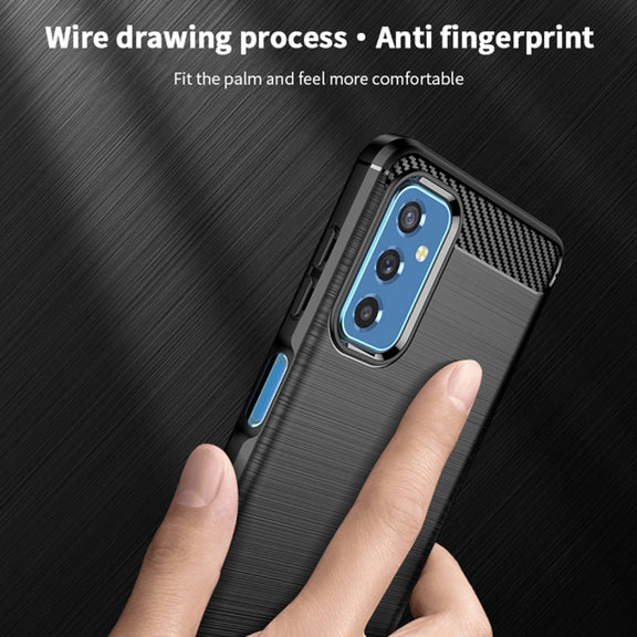 For Samsung Galaxy M52 5G MOFI Gentleness Series Brushed Texture Carbon Fiber Soft TPU Case(Black)
