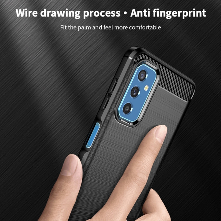For Samsung Galaxy M52 5G MOFI Gentleness Series Brushed Texture Carbon Fiber Soft TPU Case(Black)