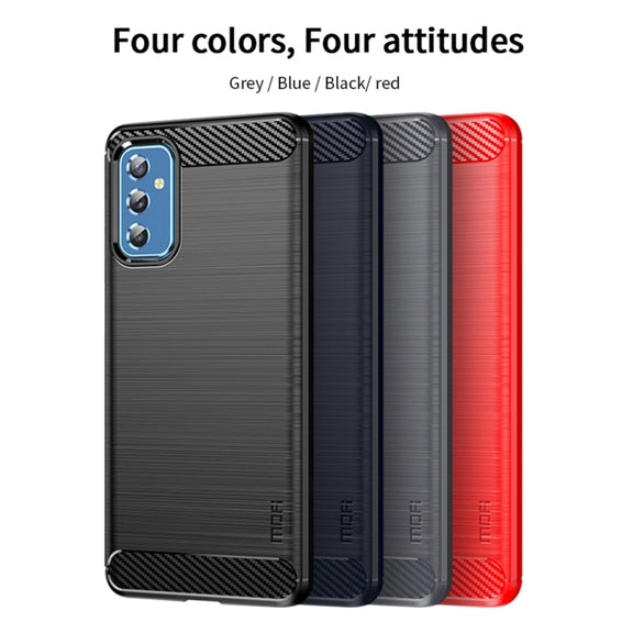 For Samsung Galaxy M52 5G MOFI Gentleness Series Brushed Texture Carbon Fiber Soft TPU Case(Black)