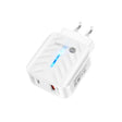 PD03 20W Type-C + QC3.0 USB Charger with Indicator Light, US Plug(White) - USB Charger by PMC TechLife | Online Shopping South Africa | PMC TechLife | Buy Now Pay Later Mobicred
