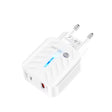 PD03 20W Type-C + QC3.0 USB Charger with Indicator Light, EU Plug(White) - free shipping - PMC TechLife - Order now!