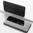 For Samsung Galaxy A73 5G Plated Mirror Flip Leather Case with Holder(Black) - Galaxy Phone Cases by PMC TechLife | Online Shopping South Africa | PMC TechLife