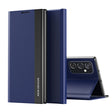 For Samsung Galaxy A73 5G Side Electroplated Magnetic Flip Leather Case with Holder(Dark Blue) - Galaxy Phone Cases by PMC TechLife | Online Shopping South Africa | PMC TechLife