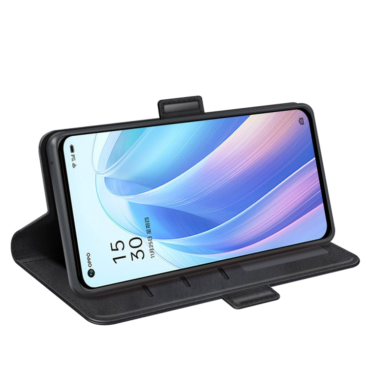 For OPPO Reno7 5G / Find X5 Lite Dual-side Magnetic Flip Leather Case(Black)