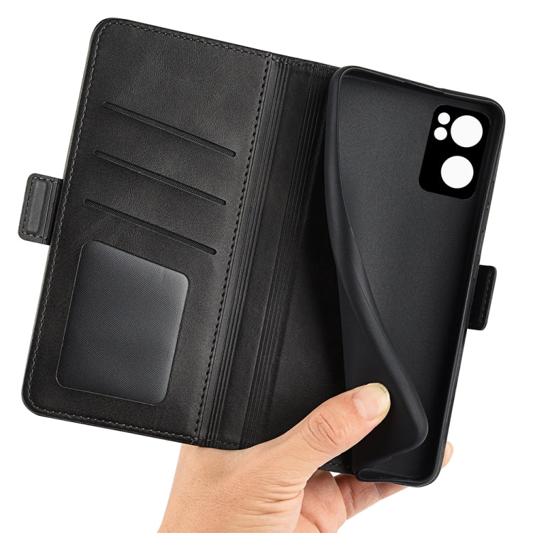 For OPPO Reno7 5G / Find X5 Lite Dual-side Magnetic Flip Leather Case(Black)
