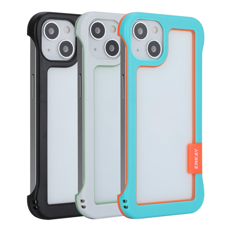 For iPhone 13 ENKAY Frameless Hollow Shockproof PC Case(Black)
