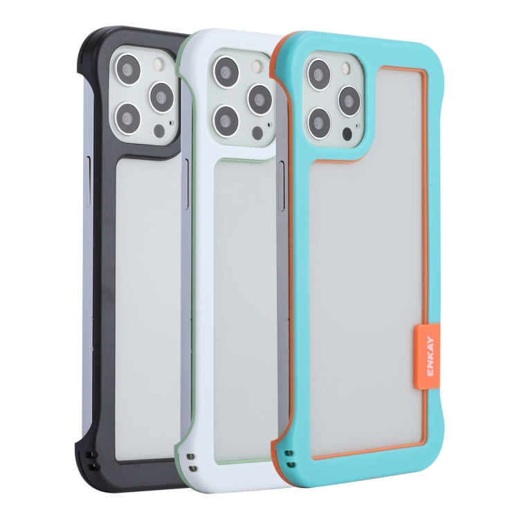 For iPhone 12 Pro Max ENKAY Frameless Hollow Shockproof PC Case(White)