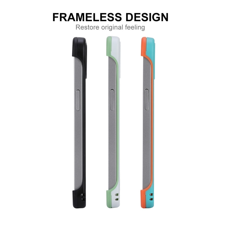 For iPhone 12 Pro Max ENKAY Frameless Hollow PC Case + Glass Film(Black)