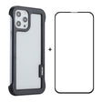 For iPhone 12 / 12 Pro ENKAY Frameless Hollow PC Case + Glass Film(Black) - iPhone 12 / 12 Pro Cases by ENKAY | Online Shopping South Africa | PMC TechLife | Buy Now Pay Later Mobicred