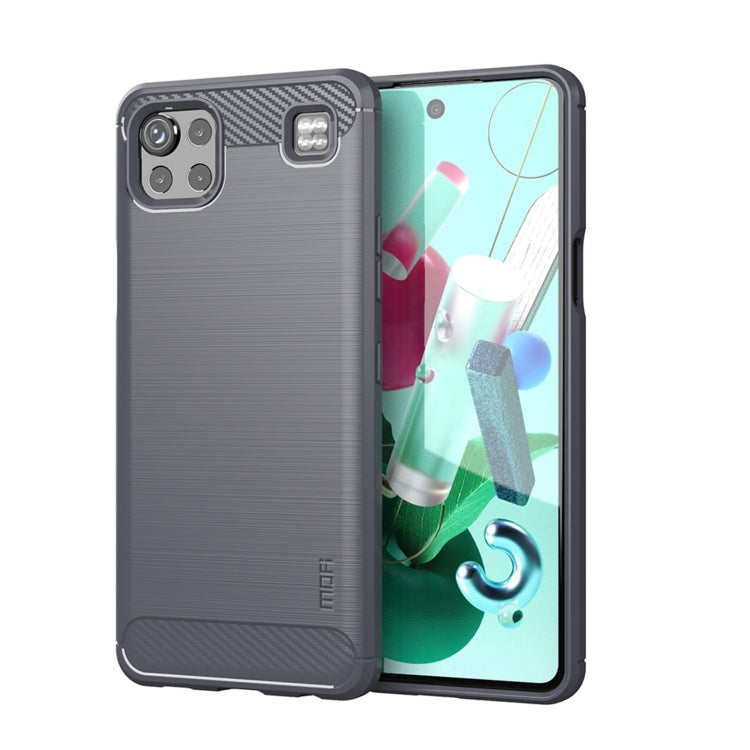 For LG K92 MOFI Gentleness Brushed Carbon Fiber Soft TPU Case(Gray)