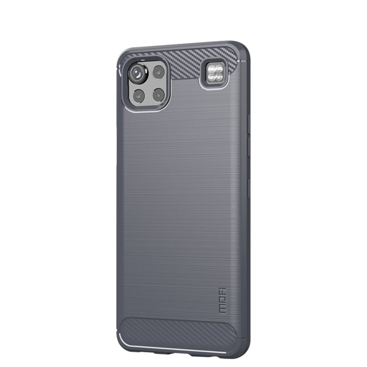 For LG K92 MOFI Gentleness Brushed Carbon Fiber Soft TPU Case(Gray)