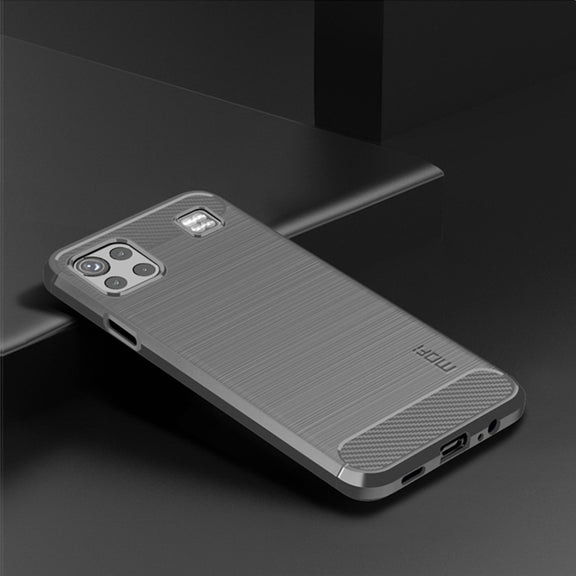 For LG K92 MOFI Gentleness Brushed Carbon Fiber Soft TPU Case(Gray)
