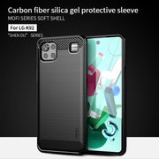 For LG K92 MOFI Gentleness Brushed Carbon Fiber Soft TPU Case(Gray)