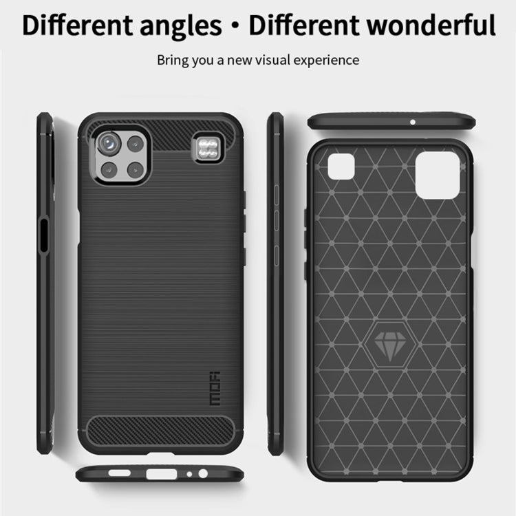 For LG K92 MOFI Gentleness Brushed Carbon Fiber Soft TPU Case(Gray)