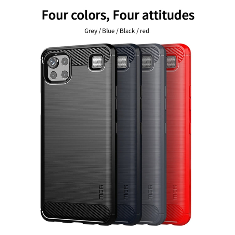 For LG K92 MOFI Gentleness Brushed Carbon Fiber Soft TPU Case(Gray)