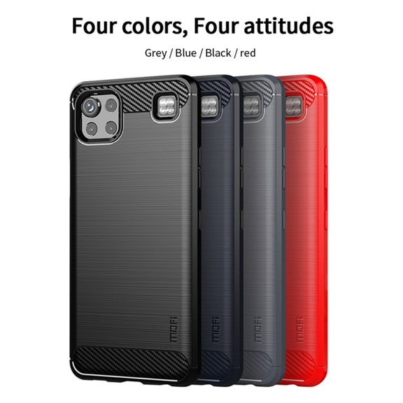 For LG K92 MOFI Gentleness Brushed Carbon Fiber Soft TPU Case(Gray)
