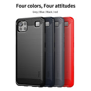 For LG K92 MOFI Gentleness Brushed Carbon Fiber Soft TPU Case(Red)