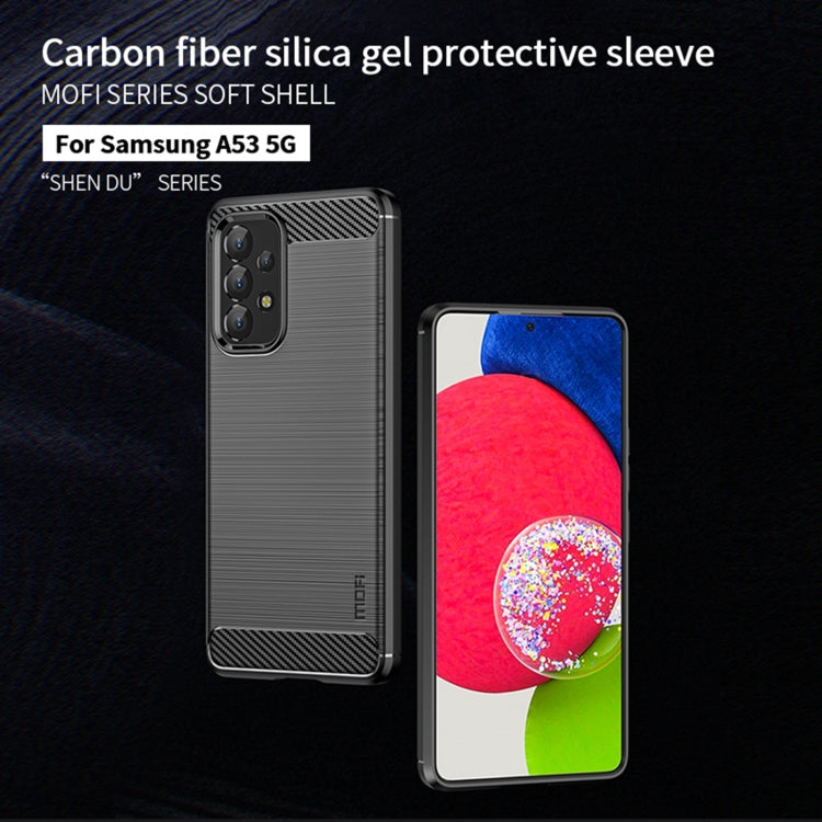 For Samsung Galaxy A53 5G MOFI Gentleness Brushed Carbon Fiber Soft TPU Case(Black)