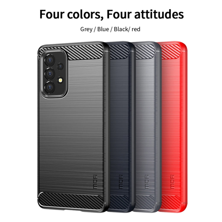 For Samsung Galaxy A53 5G MOFI Gentleness Brushed Carbon Fiber Soft TPU Case(Black)