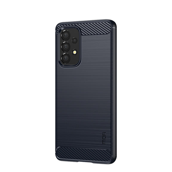 For Samsung Galaxy A53 5G  MOFI Gentleness Brushed Carbon Fiber Soft TPU Case(Blue)