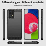 For Samsung Galaxy A53 5G  MOFI Gentleness Brushed Carbon Fiber Soft TPU Case(Blue)