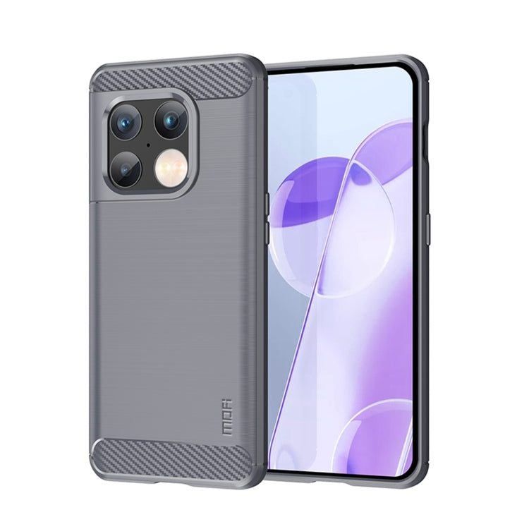 For OnePlus 10 Pro 5G MOFI Gentleness Brushed Carbon Fiber Soft TPU Case(Grey)