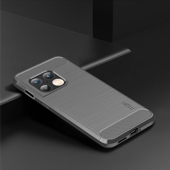 For OnePlus 10 Pro 5G MOFI Gentleness Brushed Carbon Fiber Soft TPU Case(Grey)