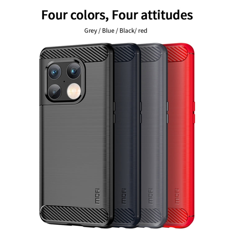 For OnePlus 10 Pro 5G MOFI Gentleness Brushed Carbon Fiber Soft TPU Case(Grey)