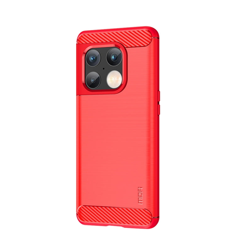 For OnePlus 10 Pro 5G MOFI Gentleness Brushed Carbon Fiber Soft TPU Case(Red)
