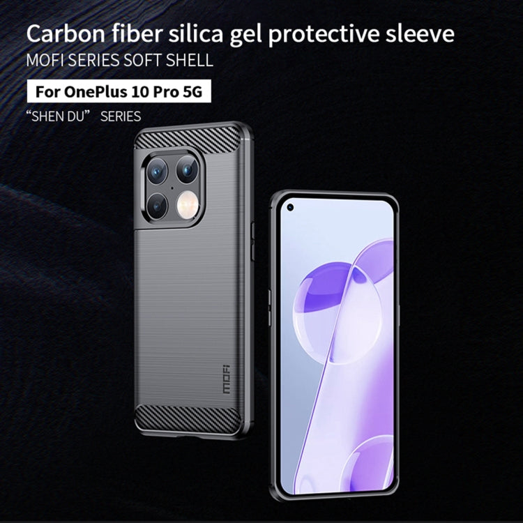For OnePlus 10 Pro 5G MOFI Gentleness Brushed Carbon Fiber Soft TPU Case(Red)