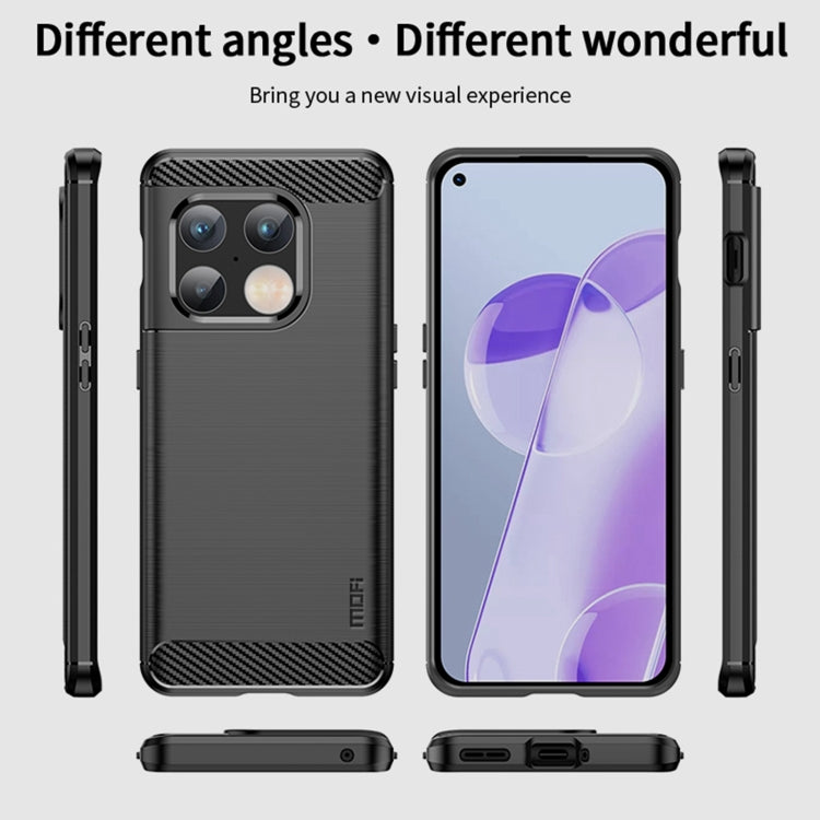For OnePlus 10 Pro 5G MOFI Gentleness Brushed Carbon Fiber Soft TPU Case(Red)