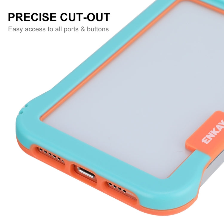 For iPhone 13 Pro ENKAY Frameless Hollow Shockproof PC Case (White)