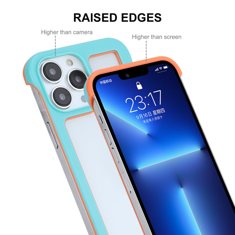 For iPhone 13 Pro Max ENKAY Frameless Hollow Shockproof PC Case (Blue)