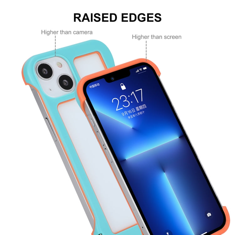 For iPhone 13 ENKAY Frameless Hollow PC Case + Glass Film(Black)