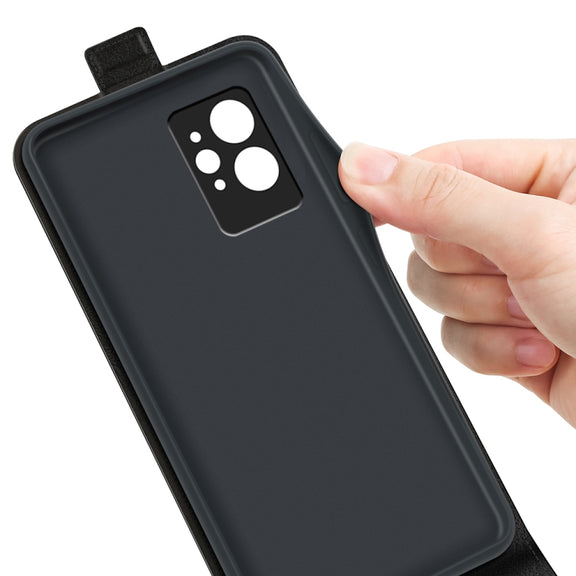 For OPPO Realme GT2 Pro 5G R64 Texture Vertical Flip Leather Phone Case(Black)