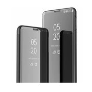 For OPPO Realme 9 Pro+ Plated Mirror Horizontal Flip Leather Case with Holder(Black)