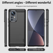 For Xiaomi 12 Pro MOFI Gentleness Brushed Carbon Fiber Soft TPU Case(Gray)