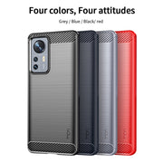 For Xiaomi 12 Pro MOFI Gentleness Brushed Carbon Fiber Soft TPU Case(Gray)